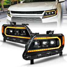 Load image into Gallery viewer, ANZO 15-22 Chevy Colorado Full LED Headlights with Sequential Turn Signal and Initiation - Black Housing