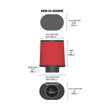 Load image into Gallery viewer, AEM Induction 4-inch Dryflow Oval Air Filter (Part Number: AEM21-2259DK)
