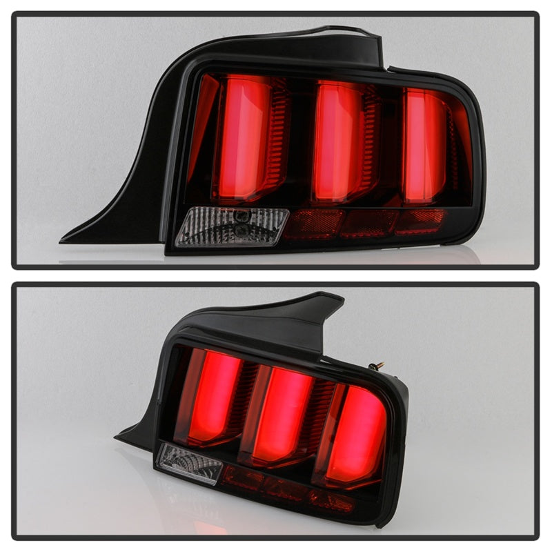 Spyder 05-09 Ford Mustang Smoke LED Tail Lights with Red Light Bar - Part Number: spy5086723