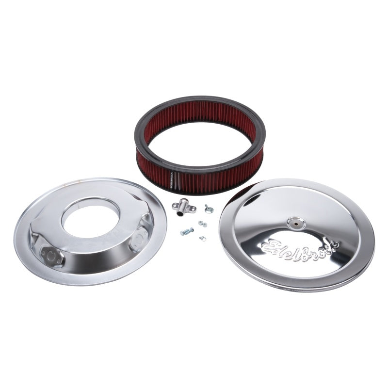 Edelbrock Pro-Flo Series Round Chrome Air Cleaner – 14 Inch Diameter for 5-1/8" Carbs
