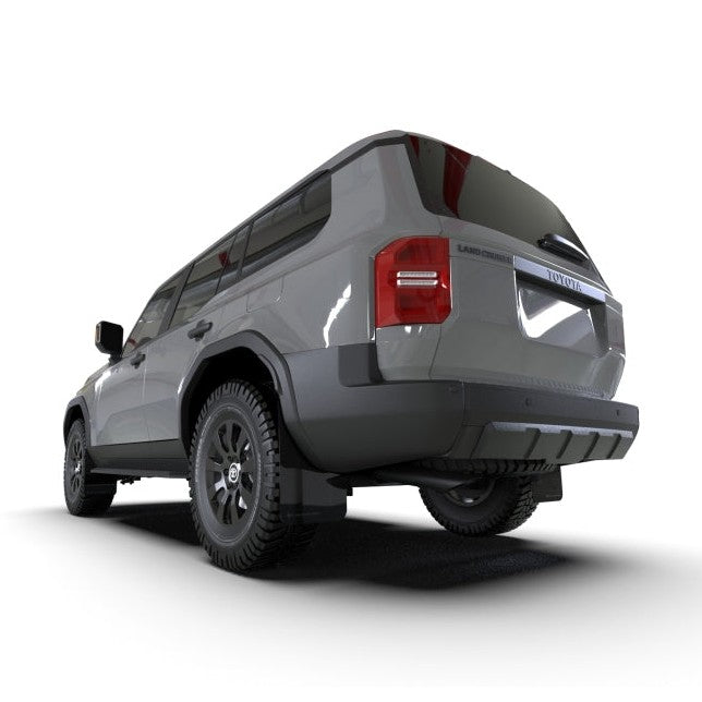 Rally Armor UR Series Mud Flaps for Toyota Land Cruiser 22-26 with Black UV-Resistant Urethane and Light Blue Logo