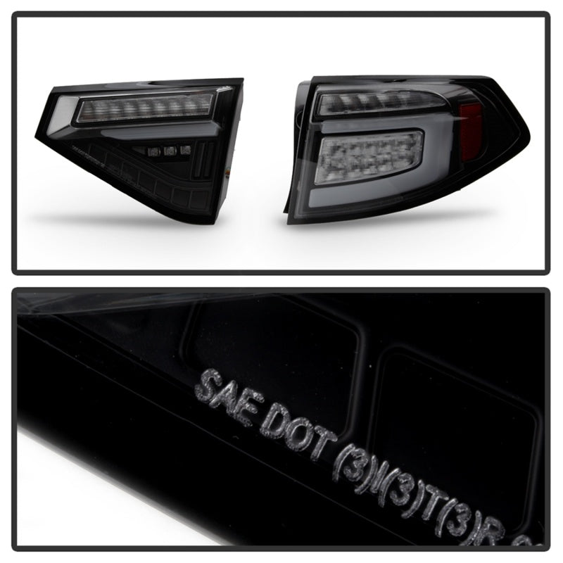 Spyder 08-14 Subaru Impreza WRX Hatchback LED Tail Lights with Sequential Signal and Black Smoke Finish