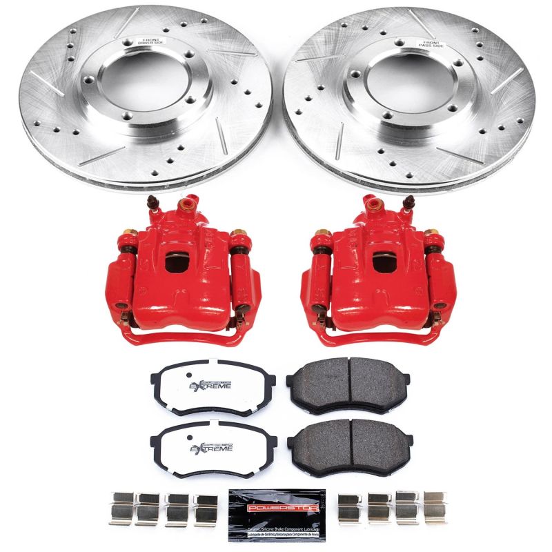 PowerStop Z36 Truck & Tow Brake Upgrade Kit with Powder Coated Calipers for Toyota Tacoma 1995-2004
