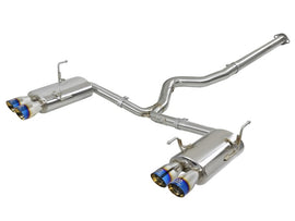 aFe Takeda 3-Inch Stainless Steel Cat-Back Exhaust System with Blue Flame Tips for Subaru WRX and STI (2015-2020)