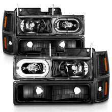 Load image into Gallery viewer, ANZO 88-98 Chevrolet C1500 Crystal Headlight Set with Black Housing and Clear Lens