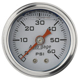 AutoMeter AutoGage 1.5-Inch Liquid Filled Mechanical Fuel Pressure Gauge - White