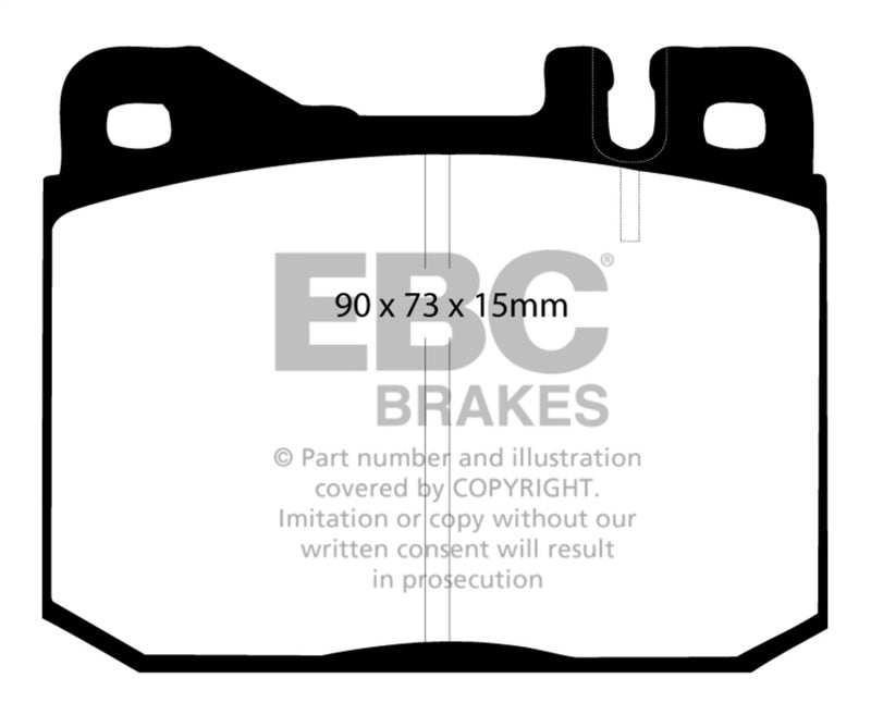 EBC Redstuff Ceramic Low Dust Front Brake Pads for Mercedes-Benz 230 and 240D (Part No. EBCDP3261C)