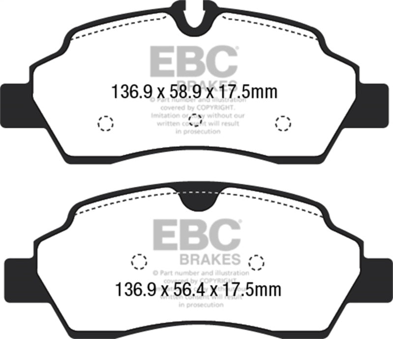 EBC Ultimax2 Rear Brake Pads ebcUD1775 for 2016 Ford Transit