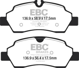 EBC Ultimax2 Rear Brake Pads ebcUD1775 for 2016 Ford Transit
