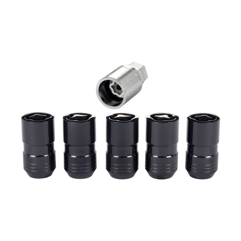 McGard M14 x 1.5 Cone Seat Wheel Lock Nut Set – Black, 5 Pieces with Matching Key for Jeep Wrangler