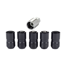 Load image into Gallery viewer, McGard M14 x 1.5 Cone Seat Wheel Lock Nut Set – Black, 5 Pieces with Matching Key for Jeep Wrangler
