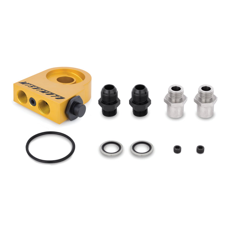 Mishimoto Universal Thermostatic Oil Cooler Kit 16-Row Black - Part Number misMMOC-U16TBK