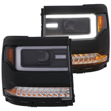 Load image into Gallery viewer, ANZO Projector Headlight Set for 2016-2017 Chevrolet Silverado 1500 with Plank Style Design and Amber Accents
