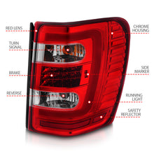 Load image into Gallery viewer, ANZO 1999-2004 Jeep Grand Cherokee LED Tail Light Assembly with Light Bar, Chrome Housing, Red and Clear Lenses