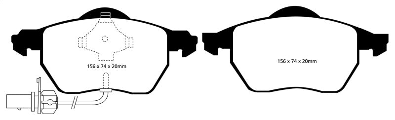 EBC Redstuff Ceramic Low Dust Brake Pads for 2003-2006 Volkswagen Passat and Audi A4 Front Set