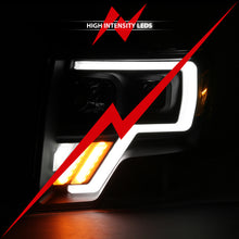 Load image into Gallery viewer, ANZO G4 Switchback Projector Headlights for Ford F-150 (2009-2013) with Halo, Black Housing, Amber and Clear Lenses