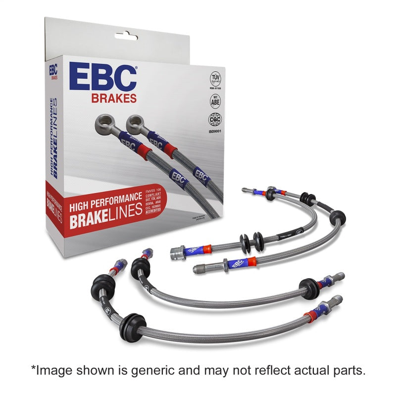 EBC BLA7544-6L Stainless Steel Braided Brake Line Kit for 1987-1991 BMW M3