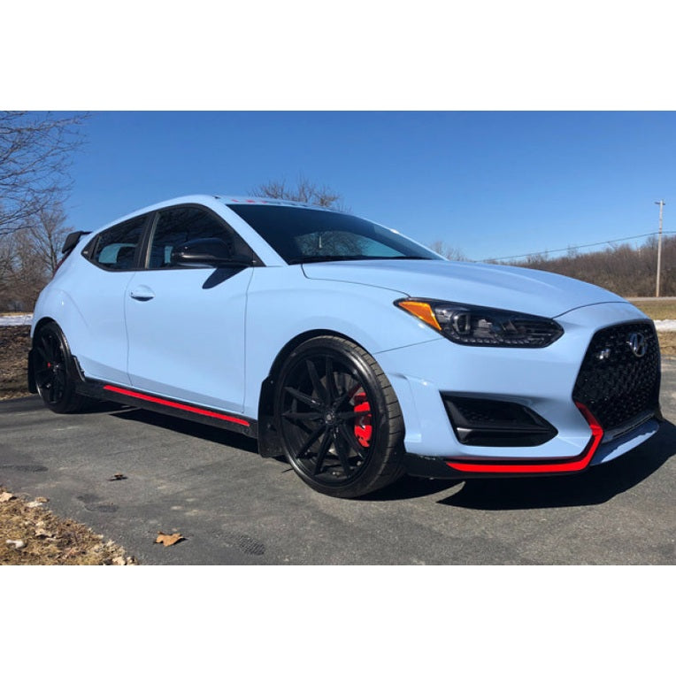 Rally Armor 19-22 Hyundai Veloster N Red UR Mud Flap with White Logo