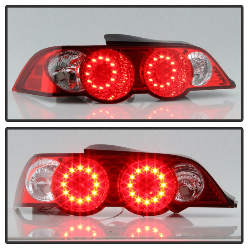Spyder Acura RSX 2002-2004 LED Tail Lights in Red and Clear * Part Number ALT-YD-ARSX02-LED-RC