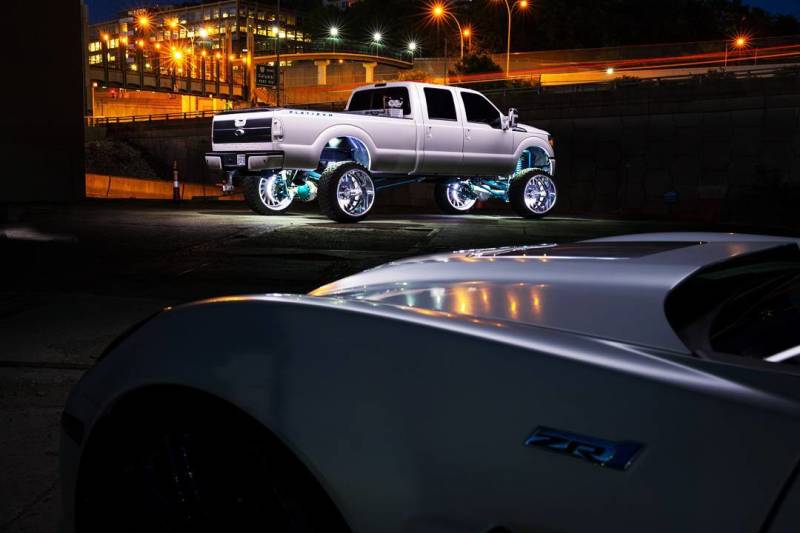 Oracle Lighting Double-Wide LED Wheel Ring Kit - 16.5 Inch White Illuminated Aluminum Rings