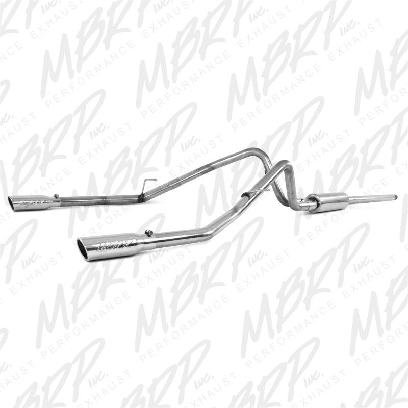 MBRP Armor Plus Series Cat Back Exhaust System for Ford F-150 2004-2008 with 2.5 Inch Diameter and Dual Split Rear Exit