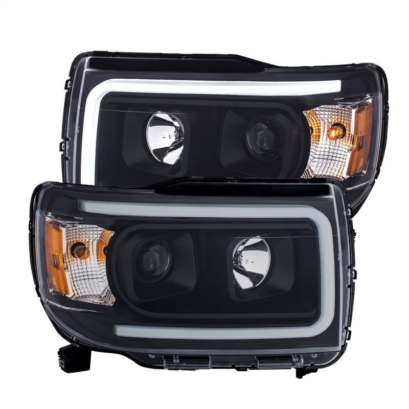 ANZO 2015+ GMC Canyon Projector Headlights with Plank Style Design, Black Housing and Amber Accents