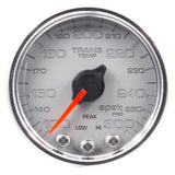 AutoMeter Spek-Pro Transmission Temperature Gauge 2 1/16 inch with Peak & Warning - Silver/Chrome