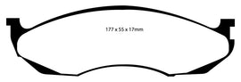 EBC Yellowstuff Front Brake Pads for Jeep Cherokee 1990-1996 Part Number EBCDP41022R