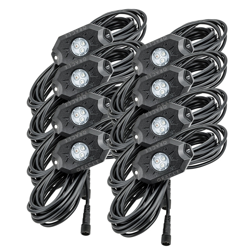 ORACLE Lighting Bluetooth + RF ColorSHIFT Underbody Rock Light Kit – 8 Pieces for Off-Road Vehicles