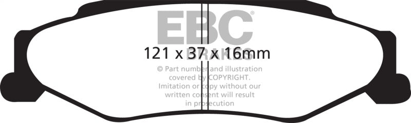 EBC DP41160R Yellowstuff Rear Brake Pads for Cadillac XLR and Chevrolet Corvette