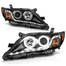 Load image into Gallery viewer, ANZO 2010-2011 Toyota Camry Projector Headlights with Halo - Black Housing, Clear Lens, CCFL