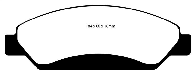 EBC Greenstuff 6000 Series Front Brake Pads for 2005-2007 Chevrolet Silverado, Avalanche, and GMC Sierra 1500