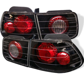 Spyder Euro Style Tail Lights for Honda Civic 1996-2000, Black, Part Number ALT-YD-HC96-2D-BK