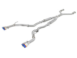aFe Takeda 2.5 Inch 304 Stainless Steel Cat-Back Exhaust System with Blue Flame Tips for Infiniti Q50 (2016-2019)
