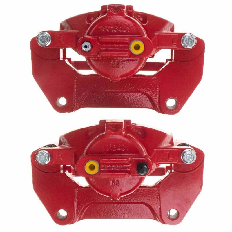 PowerStop Powder Coated Red Brake Calipers Pair for Jeep Wrangler JK 2007-2018 * Part Number PSBS5044EB