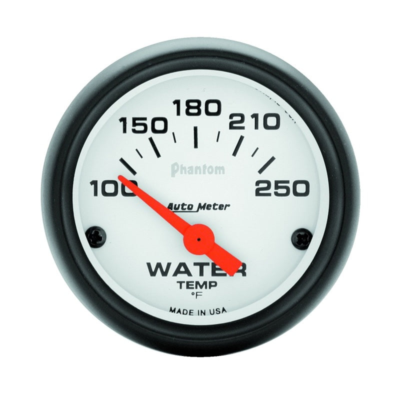 AutoMeter Phantom 52mm Electronic Water Temperature Gauge - 100-250°F for Automotive Performance and Reliability