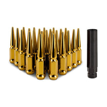Load image into Gallery viewer, Mishimoto Steel Spiked Lug Nuts M12 x 1.5, 24-Piece Set in Gold