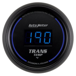 AutoMeter 52.4mm Black Digital Transmission Temperature Gauge with NPT Sensor and Wiring Harness