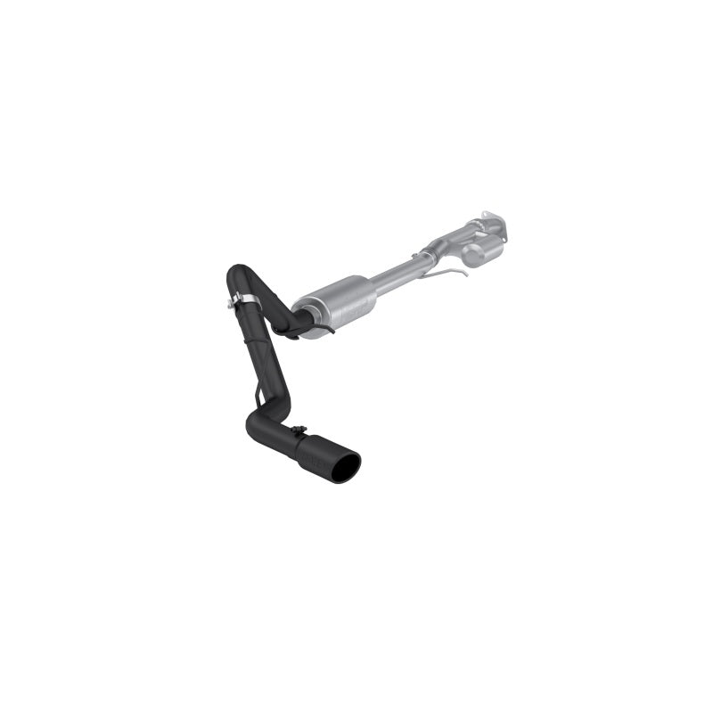 MBRP Armor BLK Series Cat Back Exhaust System for Chevrolet Silverado 1500 and GMC Sierra 1500 (2019-2021) – Black Coated Aluminum Steel, Single Side Exit with 4-Inch Tip