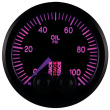 Load image into Gallery viewer, AutoMeter Stack Instruments Pro Control 52mm Oil Pressure Gauge - Black (0-100 PSI, 1/8in NPTF Male)