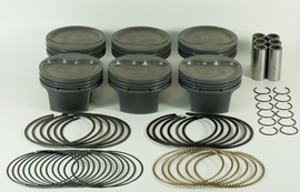 Mahle MS Piston Set for Chevy Small Block 4.3L Turbo Syclone and Typhoon - 4.040 Inch Bore, 3.48/3.50 Stroke, 5.7 Inch Rod, 8.9 Compression Ratio, Inverted Dome Design