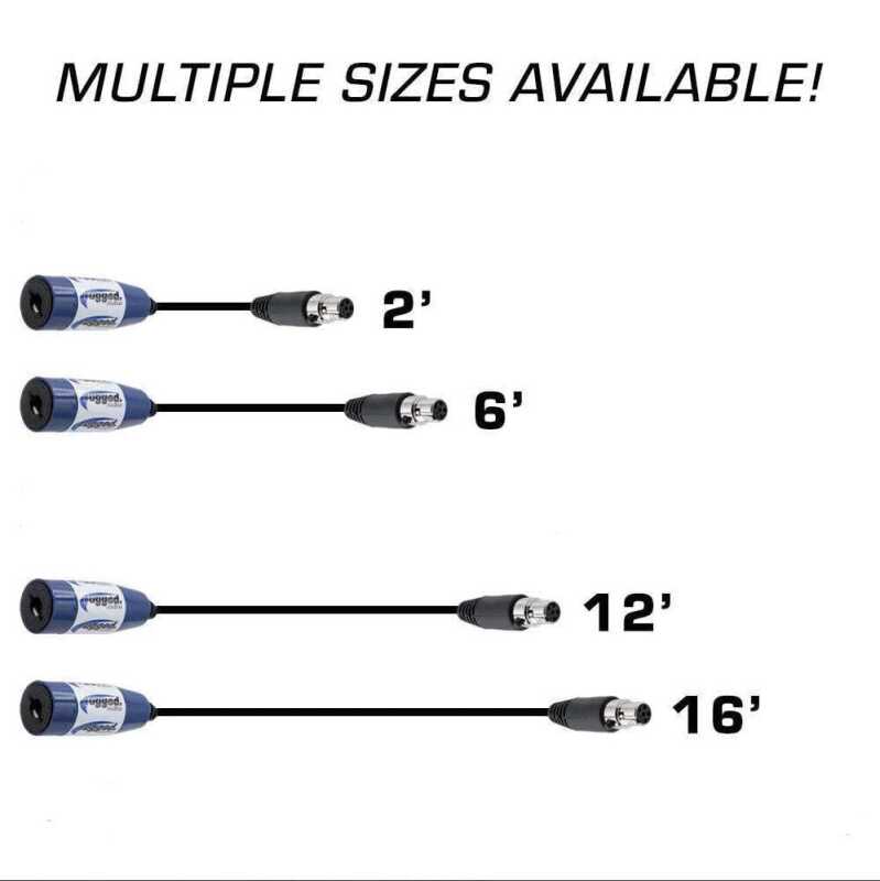 Rugged Radios OFFROAD Straight Cable to Intercom - 16 Feet | Durable Automotive Connection