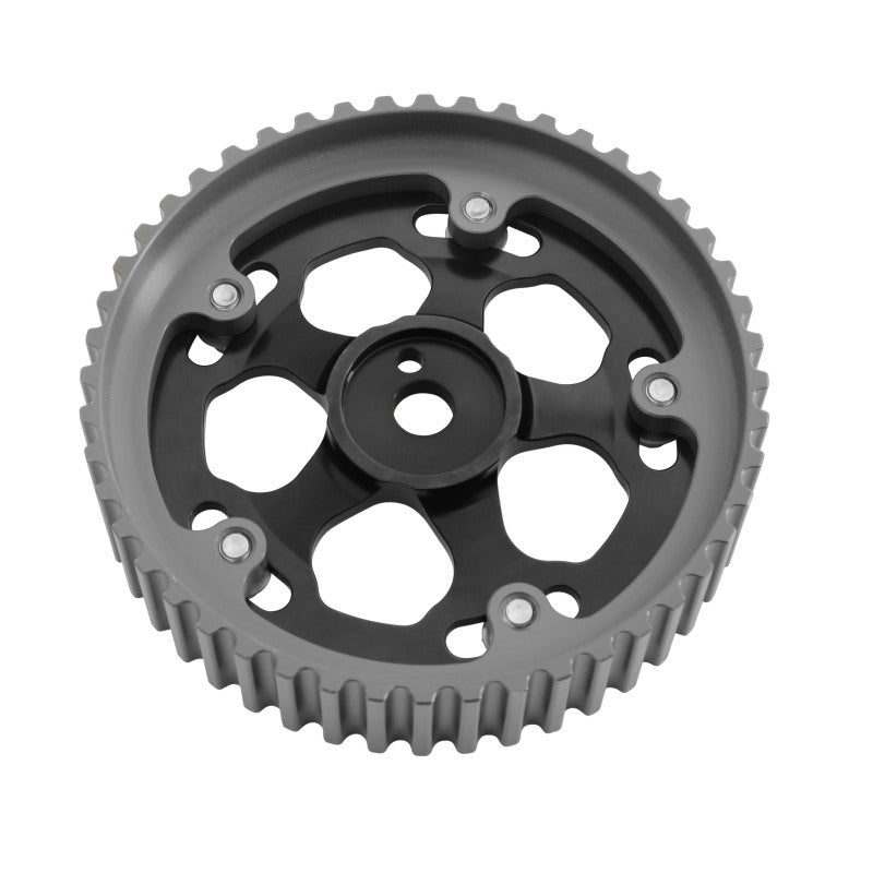 AEM Tru-Time Adjustable Camshaft Gear for Mitsubishi 4G63 Engine - Black Anodized, 5-Bolt Design
