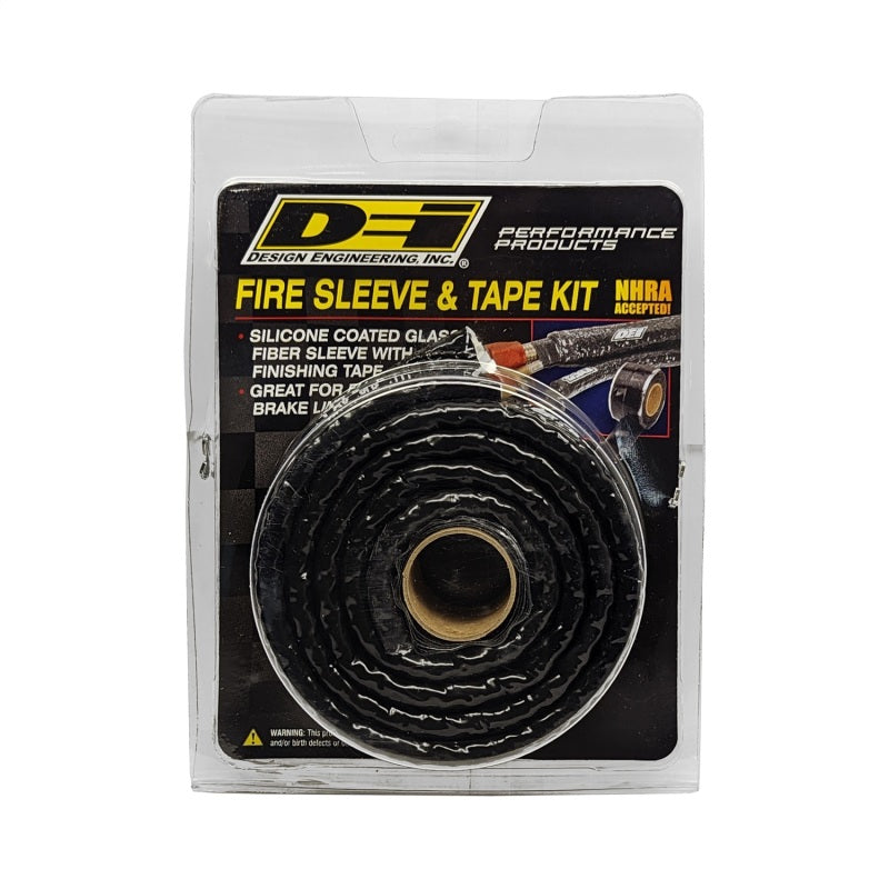 DEI Fire Sleeve and Tape Kit 5/8 inch I.D. x 3 ft for Automotive Heat Protection