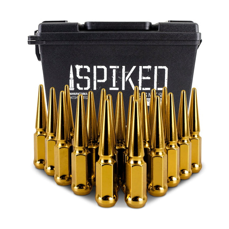 Mishimoto Steel Spiked Lug Nuts M12x1.5 20-Piece Set - Gold for BMW Z3