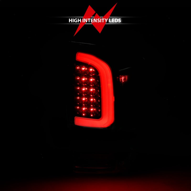 ANZO 16-21 Toyota Tacoma LED Tail Lights with Light Bar, Sequential Turn Signals, Black Housing & Smoke Lens