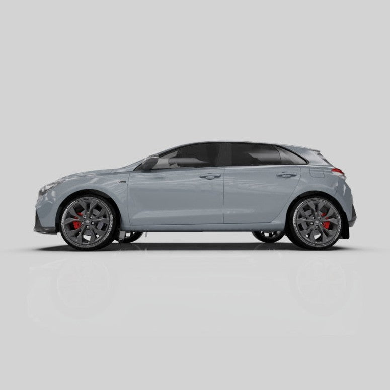 Rally Armor 19-21 Hyundai Elantra GT N Line UR Mud Flap with Red Logo - Black