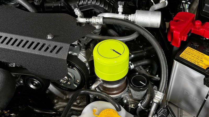 Perrin Performance Neon Yellow Oil Filter Cover for Subaru WRX and BRZ/FR-S/86/GR86 (Part Number: perPSP-ENG-716NY)