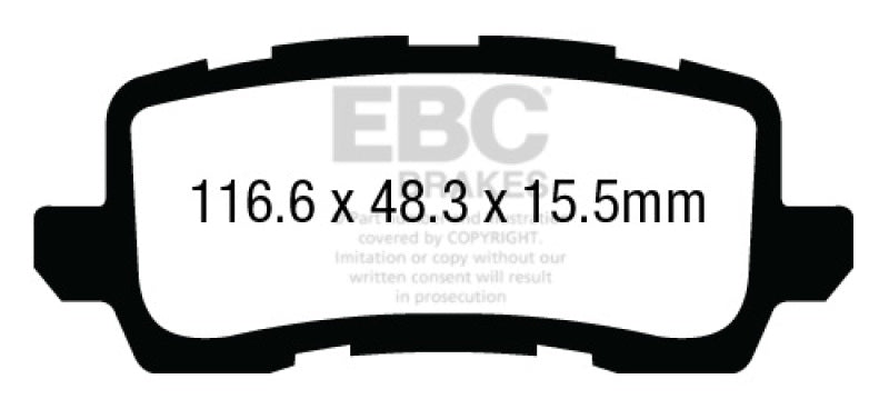 EBC Redstuff Ceramic Rear Brake Pads for Acura RLX and TLX * Low Dust, High Performance