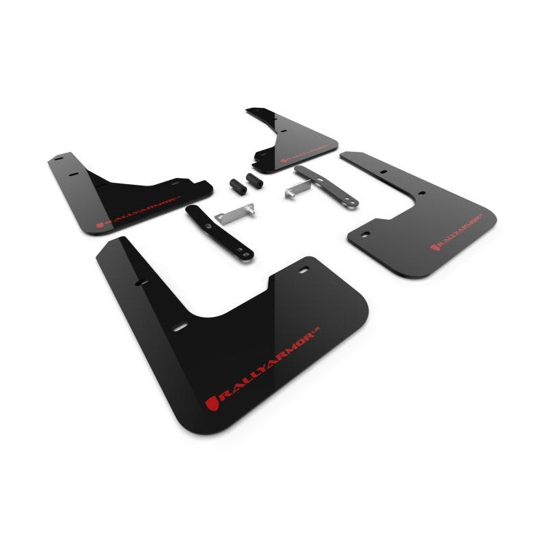 Rally Armor 24-25 Hyundai Elantra Black Mud Flap with Red Logo – Durable Polyurethane Mud Guards